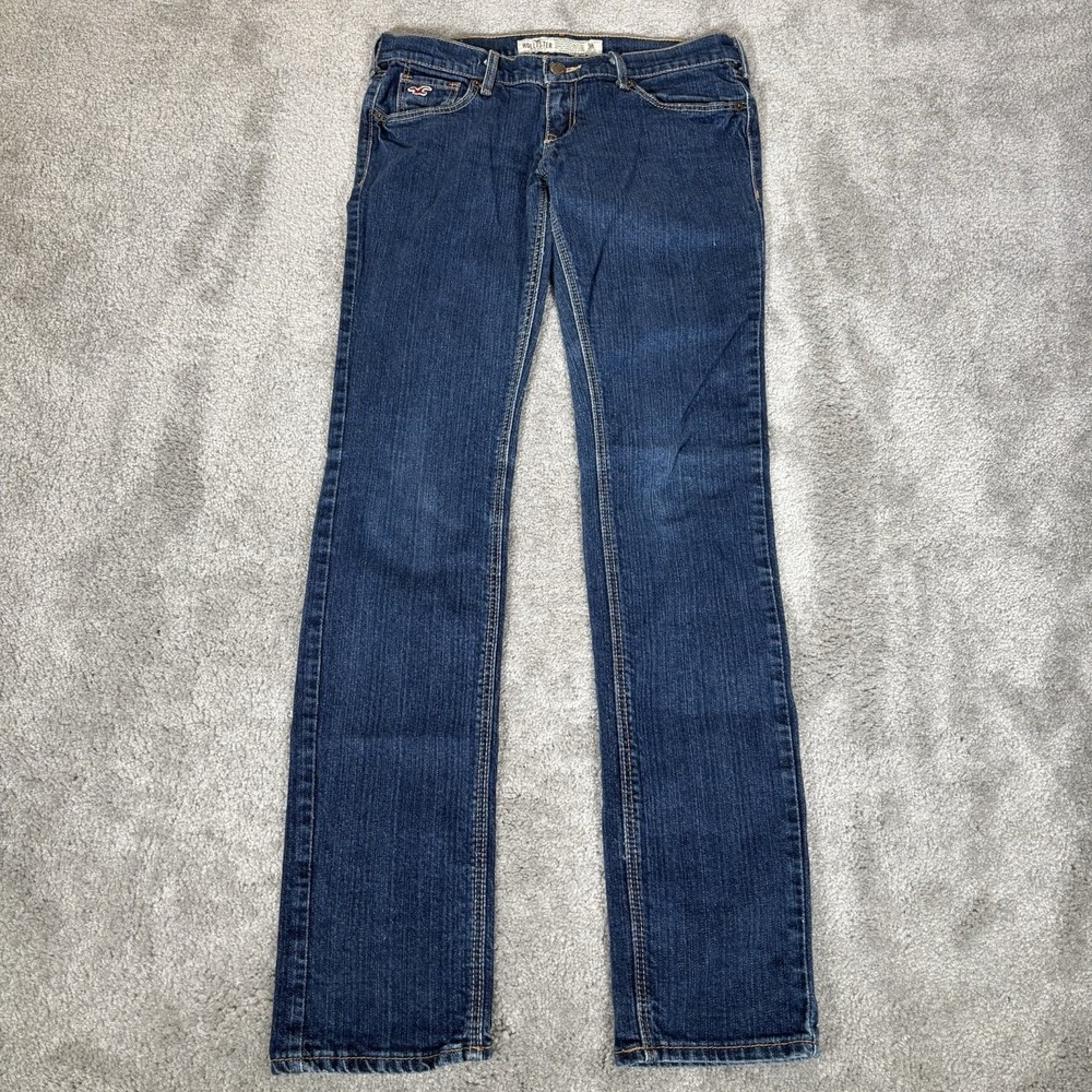 Vintage Hollister Skinny Jeans Women 3 Low Rise Dark Wash Blue Denim Stretch Y2K
